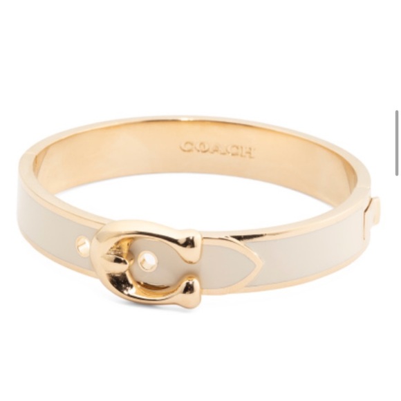 NWT! Authentic Coach enamel buckle hinge bangle bracelet + Gift wrap! - Picture 1 of 16